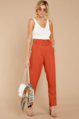 5 Into The Office Coral Orange Pants at reddress.com