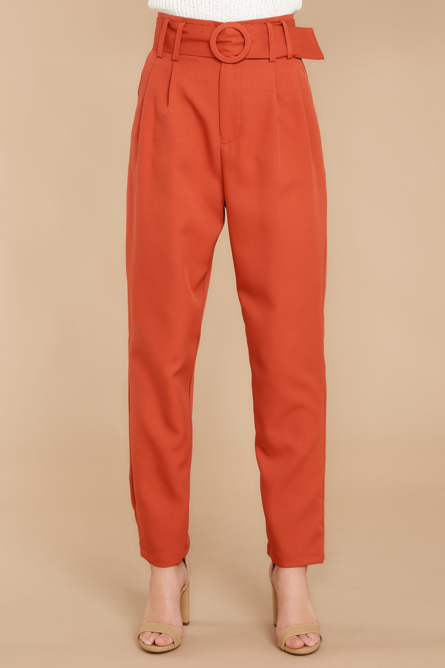 2 Into The Office Coral Orange Pants at reddress.com