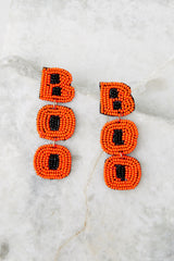2 Spooky Spirit Orange Beaded Earrings at reddress.com