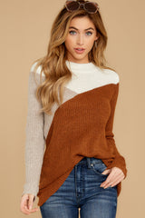6 Now And Then Copper Multi Sweater at reddress.com