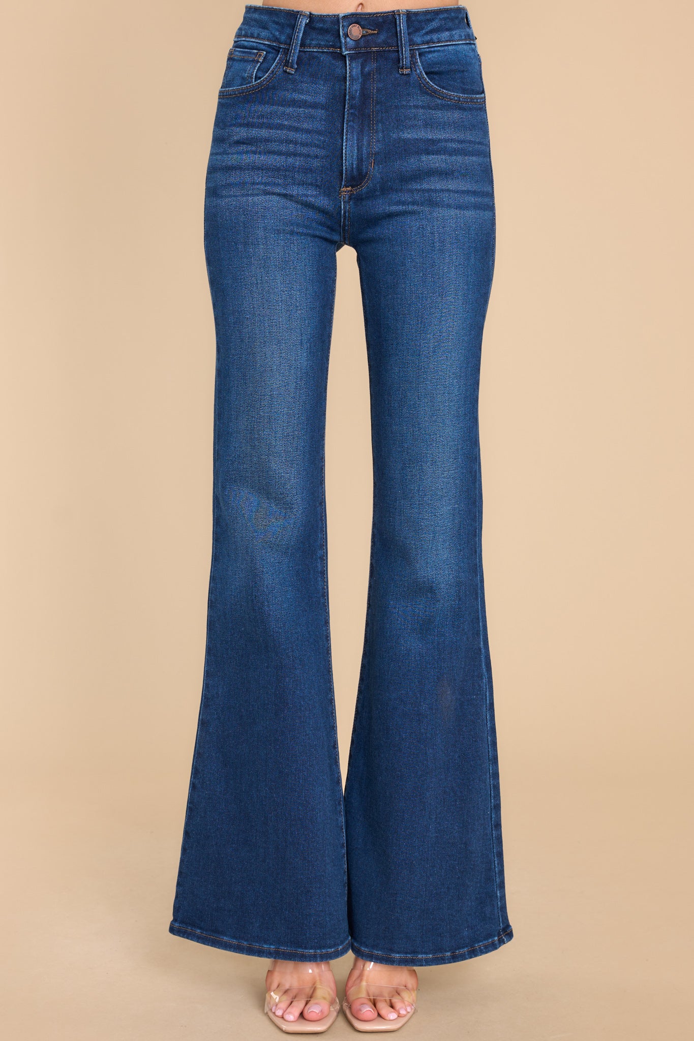 3 What Can I Say Dark Wash Wide Leg Jeans at reddress.com