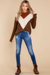 2 Around Town Square Oatmeal And Brown Multi Sweater at reddress.com