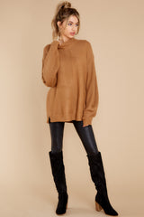 2 Simplest Moments Camel Sweater at reddress.com