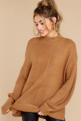 5 Simplest Moments Camel Sweater at reddress.com