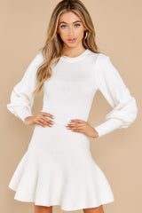 5 Into Me Into You White Sweater Dress at reddress.com