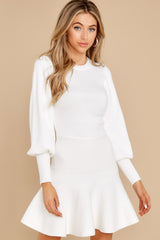 7 Into Me Into You White Sweater Dress at reddress.com