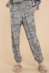 3 The Stakes Are High Sage Camo Joggers at reddress.com