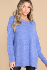 7 Constantly Cozy Blue Iris Sweater at reddress.com