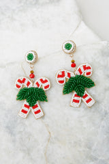 2 Taste Of Cozy Red And White Beaded Earrings at reddress.com