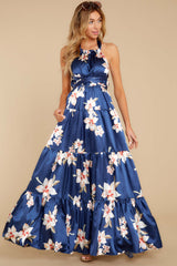 1 Start Of Something Navy Floral Print Maxi Dress at reddress.com