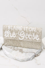 3 Bad And Boozy Silver Beaded Clutch at reddress.com