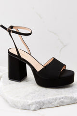 3 Work Miracles Black Ankle Strap Heels at reddress.com