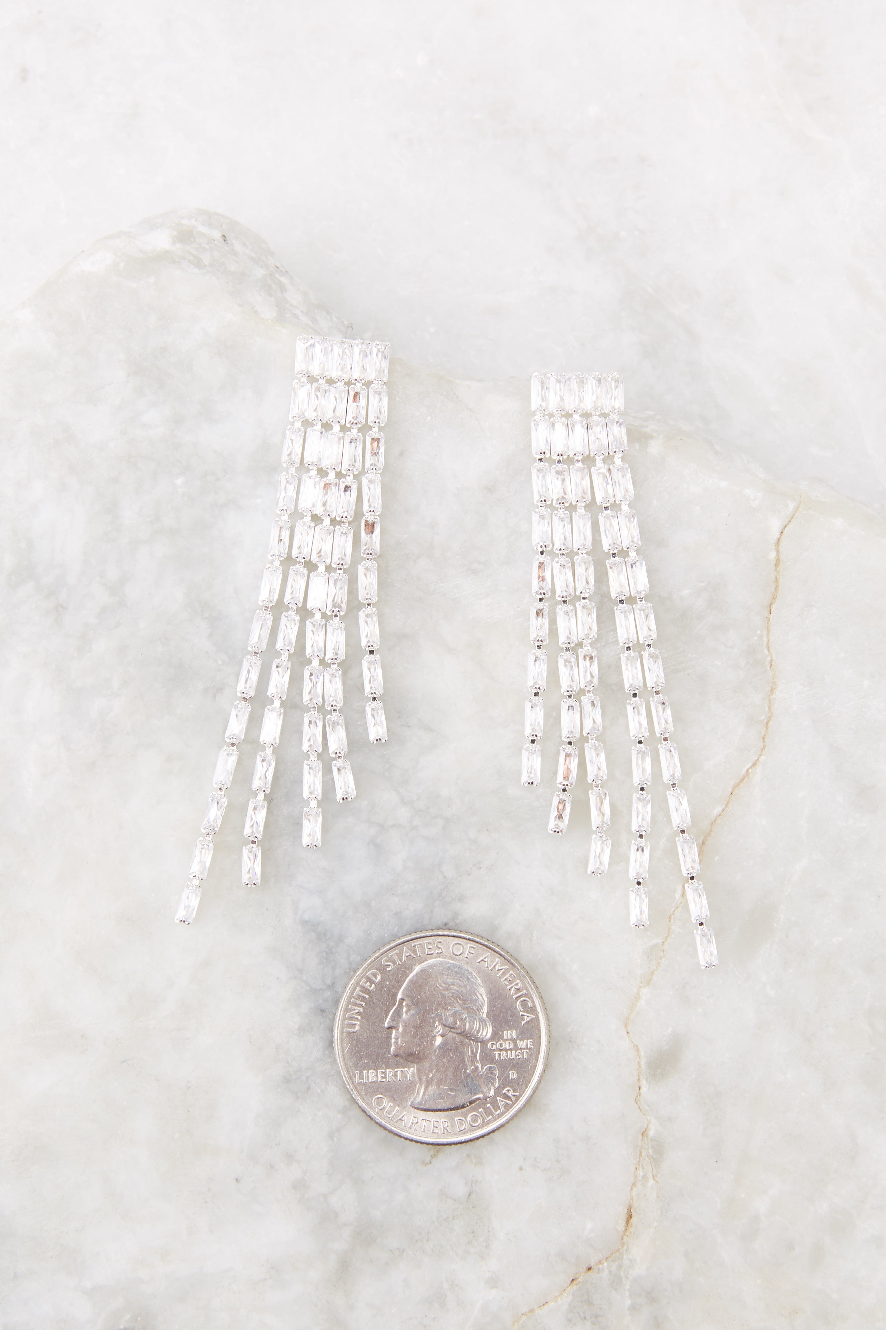 4 Crystal Moment Silver Earrings at reddress.com
