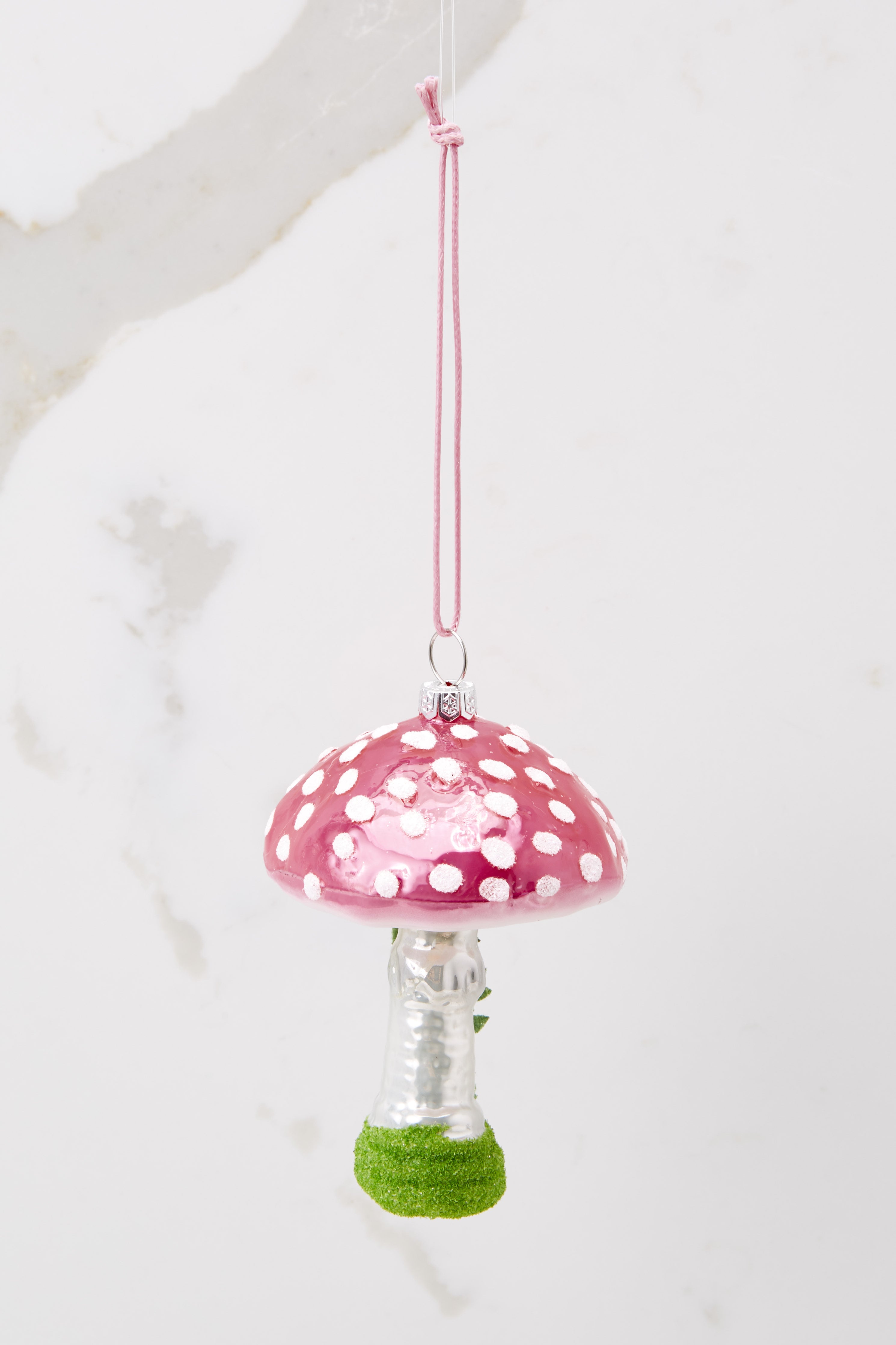 Wonderland Mushroom White Spots Ornament