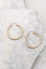 2 You're So Twisted Gold Hoop Earrings at reddress.com