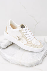 3 Denisse White Blush Croco Sneakers at reddress.com