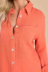 2 Confidence Game Tangerine Cotton Top at reddress.com