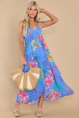 1 What's Mine Is Yours Blue Floral Maxi Dress at reddress.com
