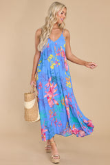 3 What's Mine Is Yours Blue Floral Maxi Dress at reddress.com