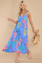 4 What's Mine Is Yours Blue Floral Maxi Dress at reddress.com