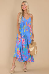 5 What's Mine Is Yours Blue Floral Maxi Dress at reddress.com