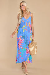 6 What's Mine Is Yours Blue Floral Maxi Dress at reddress.com