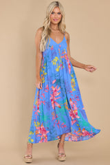 8 What's Mine Is Yours Blue Floral Maxi Dress at reddress.com