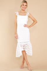 1 Vintage Beauty White Lace Midi Dress at reddress.com