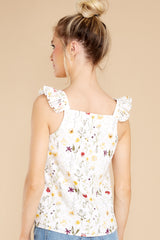 7 Spread Joy White Embroidered Floral Top at reddress.com