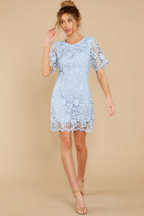 4 What It Takes Light Blue Lace Dress at reddress.com