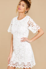 3 What It Takes White Lace Dress at reddress.com