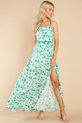 6 Sweet Laughter Green Floral Print Maxi Dress at reddress.com