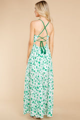 7 Sweet Laughter Green Floral Print Maxi Dress at reddress.com