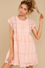 7 Better To Be Sweet Blush Eyelet Dress at reddress.com