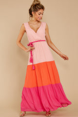 1 Walk On The Bright Side Pink Multi Maxi Dress at reddress.com