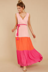 2 Walk On The Bright Side Pink Multi Maxi Dress at reddress.com
