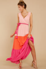 4 Walk On The Bright Side Pink Multi Maxi Dress at reddress.com
