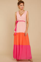 6 Walk On The Bright Side Pink Multi Maxi Dress at reddress.com