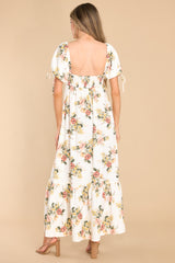 9 Whimsical Blooms Off White Floral Print Maxi Dress at reddress.com