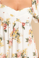 2 Whimsical Blooms Off White Floral Print Maxi Dress at reddress.com