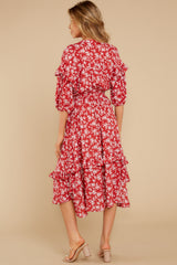 7 Make It Graceful Red Floral Print Dress at reddress.com