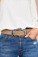 3 Stop The Show Taupe Belt at reddress.com