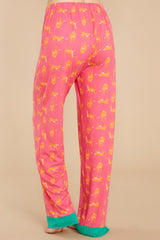3 Sleeping In Hot Pink Print Pajama Pants at reddress.com