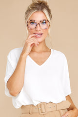 6 Almost Certain Off White Top at reddress.com