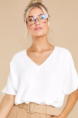 7 Almost Certain Off White Top at reddress.com