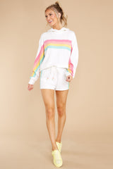 3 Rainbow Dreams White Multi Sweatshirt at reddress.com
