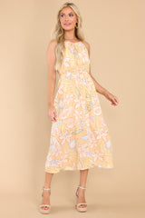 7 Waiting For Summer Yellow Floral Midi Dress at reddress.com
