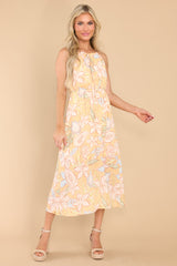 5 Waiting For Summer Yellow Floral Midi Dress at reddress.com