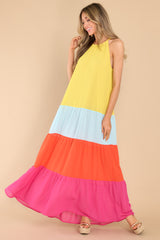 6 Wonderful Ideas Yellow Colorblock Maxi Dress at reddress.com