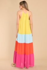 7 Wonderful Ideas Yellow Colorblock Maxi Dress at reddress.com